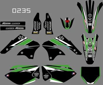 0235 motocicleta Equipe Gráfica e Fundos de Decalque Stiker Kits para a Kawasaki KXF450 2006-2008