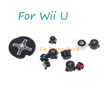 1set Para Wii U, o WIIU GamePad Controlador de um Conjunto Completo de Botões de Plástico Preto de Energia NO Botão OFF & Home + ABXY Botão D-Pad