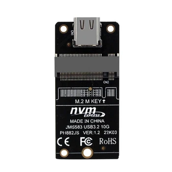 2-Tipo C Disco Sólido M2 NVME para USB3.1 Caixa de Disco Rígido Adaptador de Placa de 10Gbps