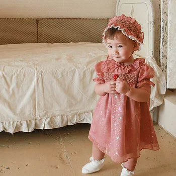 2022 Verão De Bebê, Roupas De Meninas De Moda De Lantejoulas Festa De Aniversário De Princesa Vestidos Infantil Traje