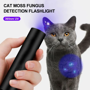 365nmUV Luz de USB Recarregável Lanterna Lâmpada de Ultravioleta Tocha Portátil Preto Pet Moss Detector Para o Cat Dog Bed Bug Alimentos Mofados