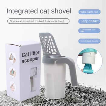 A Maca de gato Scooper de Auto-limpeza de Grande Capacidade Cat Pá com Built-in de Cocô Saco Kitty Wc Bandeja Limpa Ferramenta de Suprimentos para animais de Estimação