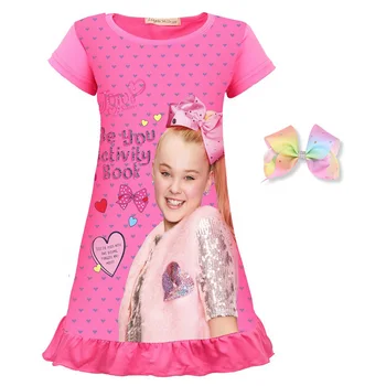 Alta qualidade de Vestidos de Raparigas jojo siwa Vestido de pijamas de Crianças pijamas de Design de moda, Crianças, Roupas de menina Princesa Vestidos 6-14Y