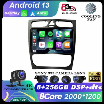 Android 13 do Rádio do Carro Para a Mercedes Benz Classe C W203 C200 C320 C350 CLK W209 2002 - 2005 Multimídia 360 câmera, GPS, Leitor de Vídeo