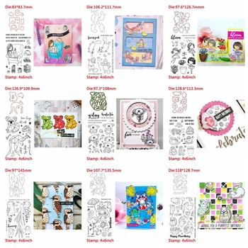 Animais de Meninas de Flor de Fadas Palavras Novas de Metal cortantes e Transparentes Claro Selos Para DIY Scrapbooking Álbum de Cartões de Papel Novo 2020