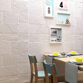 Auto-adesivas, papel de Parede 3d sólida parede de ladrilhos de tijolo infantil da parede da sala em torno aquecido quarto decoração quarto de 70*70cm