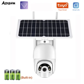 AZISHN 1080P Solar do IP do Wifi da Câmera ao ar livre de Movimento de PIR Detecção de Recarga de Bateria sem Fio do CCTV Câmera de Vigilância de Vídeo