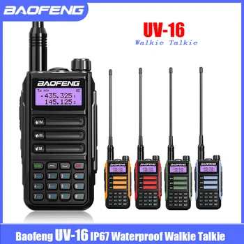 BAOFENG UV-16 Impermeável Walkie-Talkie de Alta Potência de 10W 30KM Max Longa Faixa de VHF UHF Portátil Dois Rádios de comunicação UV16 Atualização De UV-5R