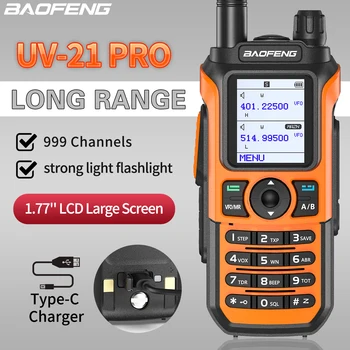 BaoFeng UV-21 Pro Poderoso Profissional Walkie Talkie 50KM de Longo Alcance Dual Band, Dois Rádios de comunicação de Atualização UV5R MAX V2 UV9R UV10R