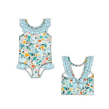 Bebê De Verão Meninas De Maiô Crianças Floral Conjuntos Para Nadar Toddle Crianças Rendas Na Piscina De Roupa Infantil Boutique