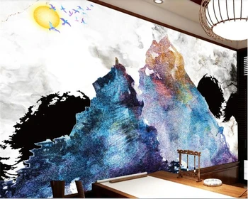 beibehang behang Modernos pintados a mão de tinta paisagem minimalismo estilo Chinês novo plano de fundo do papel de parede papel de parede para parede 3 d