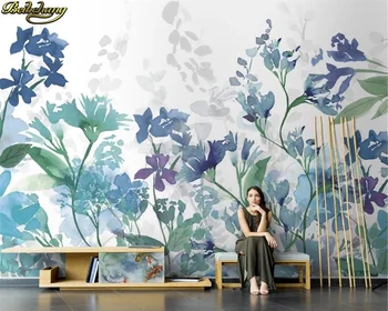 beibehang Nórdicos pintados à mão abstrato flores flor TV da sala de estar de plano de fundo de papel de parede do sofá papel de parede mural de papel de parede