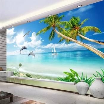 beibehang papel de parede 3d papel de parede Personalizado murais é um fresco do mar parede golfinho papel de parede decoração da casa papier peint papel de parede