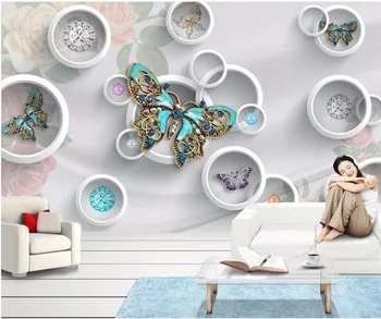 beibehang papel de parede Personalizado 3d mural, papel de parede, a sala de estar modernas a jóia simples borboleta mural PLANO de fundo do papel de parede