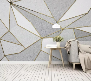 beibehang papel de parede Personalizado foto 3d murais Nórdicos minimalista personalidade geométricas abstratas de ouro de PLANO de fundo do papel de parede behang