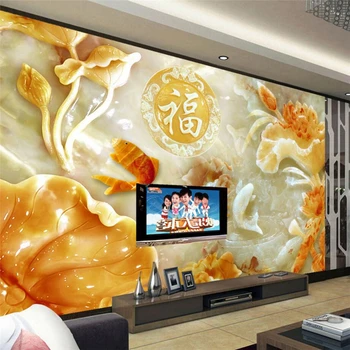 beibehang papel de parede Personalizado para paredes 3 d jade escultura rico fresco PLANO de fundo de papel de parede mural, papel de parede 3d papier peint
