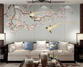 beibehang papel de parede Personalizado pintado a mão HD boutique arte de flores e de aves, PLANO de fundo, pintura de parede papel de parede, papel de parede 3d