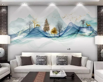 beibehang Personalizado novo Chinês moderna concepção abstrata de tinta paisagem de fundo papel de parede papel de parede behang