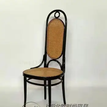 Chinês moderno em madeira maciça de vime, cadeira de jantar Europeia retro hotel design de café da cadeira do modelo de sala de encosto alto, lazer de livro de cadeira