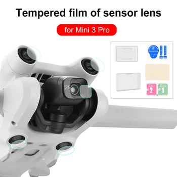 Câmara HD Protetor de Lente Anti-risco Vidro Temperado, Sensor de Filme Protetor Drone Acessórios Anti-Colisão Kits DJI Mini Pro 3