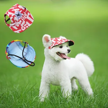 Cão Boné de Beisebol de Verão Casual de Lona Pet Chapéu Ajustável Chapéu Com o furo da Orelha do Cão Chapéu de Decoração, Acessórios para animais