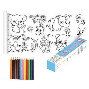 DIY Colorir Papel Cuttable com Lápis de Colorir Pintura em Papel de Segurança Pintura Colorir Rolo de Papel Multiusos para Crianças Presente