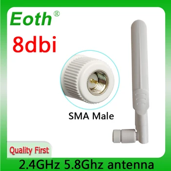EOT 2,4 g de 5,8 g antena de 8dbi sma macho wlan wi-fi dual band antene iot módulo roteador tp link receptor de sinal de antena de alto ganho