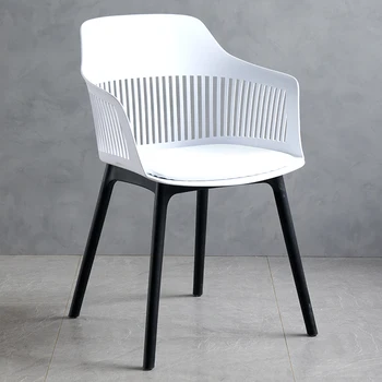 Ergonômico Preto Cadeiras De Plástico Branco De Cozinha Minimalista Cadeiras De Jantar Nórdicos Moderno Silla Nordica Funky Móveis