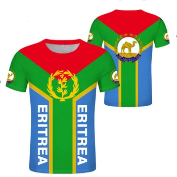 Eritreia Bandeira brasão de armas Camisetas de Impressão 3D Camiseta de Verão, Camisa de T de Crianças de Moda Casual Menino Menina Unissex Redondo Pescoço Tees TShirt