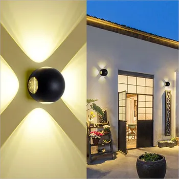 Exterior impermeável de 8W CONDUZIU a lâmpada de parede à prova de umidade lâmpada do corredor corredor do hotel de quatro lados 4x2W parede do DIODO emissor de luz Frete Grátis