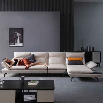 Funcional sofá de couro combinação italiano minimalista sala criativo minimalista sofá de couro