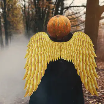 Halloween 3D Asas de Anjo de tecido Não Tecido Realista Confortável para Festas temáticas 90x84cm Cosplay Acessório com Cintas Elásticas