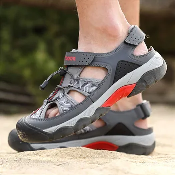 Homens Sandálias Clássico de Verão, Moda Tamanho Grande Sandálias de Praia Nova Respirável Casual Sandálias Homens Exterior antiderrapante Wading Shoes