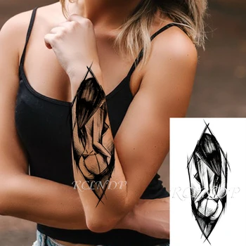 Impermeável da Etiqueta Temporária Tatuagem Prajna Garota Sexy Padrões Geométricos Falso Tatto Flash Tatoo no Braço Arte Corporal para os Homens as Mulheres