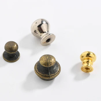 Mini Botão de Pequeno Botão Handle12mm*11mm Puxar Antique Bronze/Prata/Ouro, Jóias de Madeira, Caixa de Gaveta, Armário c/parafusos