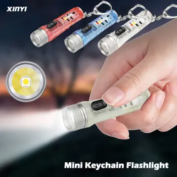 Mini Lanterna elétrica do Keychain do TIPO-C Carregamento Rápido de Multi-função Impermeável IP66 Fluorescente Magnético Aviso de Acampamento, Lanterna