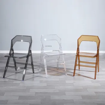 Moderno Plástico Transparente Cadeiras De Jantar Nórdicos Acrílico Cristal Encosto Da Cadeira Família De Lazer Cadeira De Jantar Móveis De Cozinha