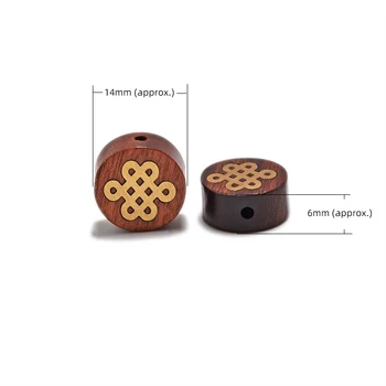MZ014 Naturais Clássica geométricas ornamentação Jóias Accessorie de Cobre Embutidos de pau-rosa Contas de Oração para confecção de pulseiras de Yoga