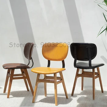 Nordic Cadeira de Jantar Móveis de Cozinha em Casa Encosto de Cadeiras de Jantar Modernas, simples Arte em Ferro Ins Industrial Maquiagem Cadeira de Couro