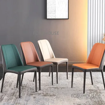Nordic simples Cadeira de Jantar Para uso Doméstico, Móveis de Cozinha Cadeira de Jantar Sala de estar, Quarto Design Simples Encosto Cadeira de Couro