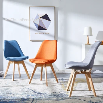 Nordic Sólidos de Madeira, Cadeiras de Jantar Moderna mobília de sala de jantar Simples Pano de Arte Cadeiras de Jantar em Família sala Encosto da Cadeira