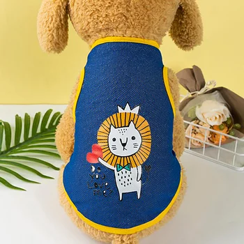 Novo desenho animado de Malha Cão Colete de Roupas Para Cães Pequenos Gatos Fresco Respirável, T-shirt Roupas de Cachorro de Estimação de Roupas