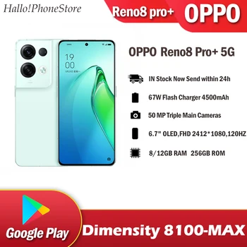 NOVO OPPO Reno 8 Pro Plus Pro+ Google Play, Smartphone Dimensity 8100-MAX 50 Milhões de Sony Câmera Principal 5G Telefone Móvel