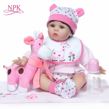 NPK, 55cm de Silicone Reborn Baby Doll Brinquedos de Vinil Princesa Criança da Menina de pano Bebês Boneca de Alta Qualidade Presente de Aniversário de Brincar de casinha de Brinquedo