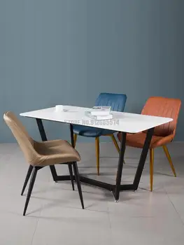 O Nordic Light Luxo Cadeira De Jantar De Casa Encosto Da Cadeira Moderna E Minimalista, Estofada Cadeira De Couro Casual Designer Office