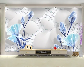 Papel de parede personalizado elegante, fresco e simples de moda tridimensional 3D high-end TV da sala de estar de plano de fundo de parede decoração mural