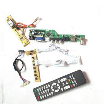 Para LM185WH1-TLD5/TLE1/TLE3 T. V53 placa de controlador Remoto+Inversor+teclado VGA Compatíveis com HDMI, AV, USB LCD 2CCFL 30Pin LVDS 