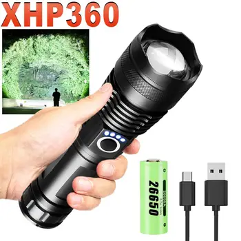 Paweinuo Poderoso XHP360 Lanterna LED 5Modes Usb Lanternas Recarregáveis IPX6 Impermeável Telescópica com Zoom de Alta Potência da Tocha