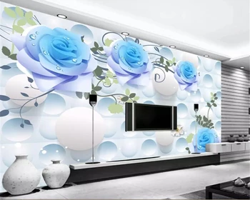 Personalizado com foto de papel de parede mural de fantasia em 3D rosa azul estéreo PLANO de fundo de parede, papéis de parede decoração da casa papier peint mural