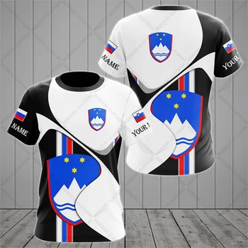 Personalizado Eslovénia Símbolo Gráfica Tees Verão Fresco Sportswear de Moda masculina de Jersey Solto T-shirts Menino de grandes dimensões Tops de Manga Curta